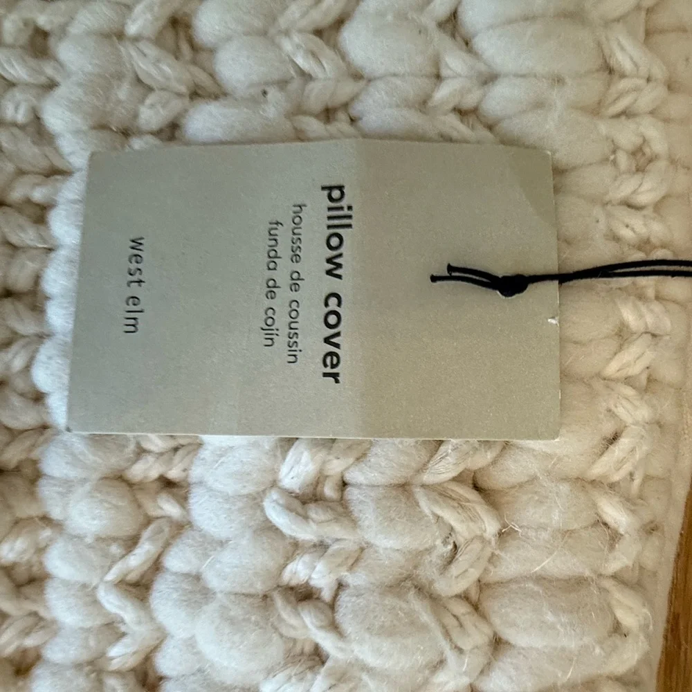 West Elm Cream Textured Accent Pillow NWT